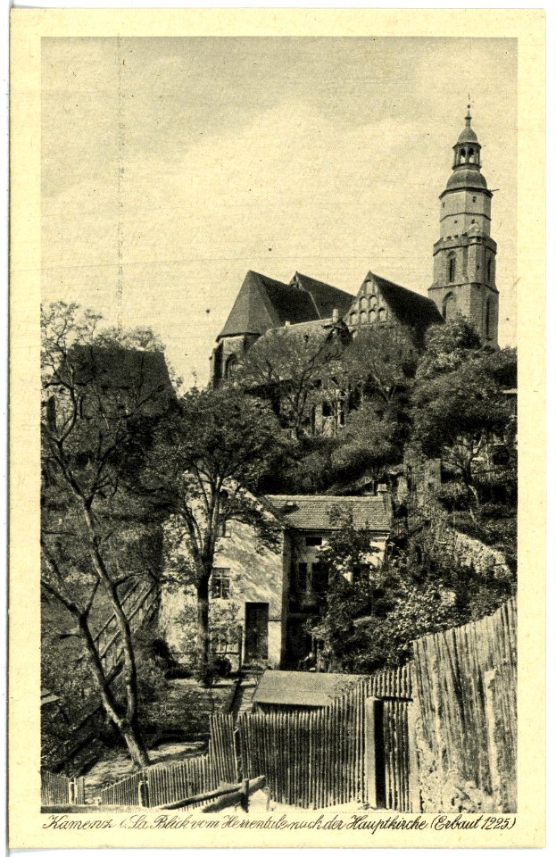 21480-Kamenz-1920-Blick nach der Hauptkirche-Brück & Sohn Kunstverlag