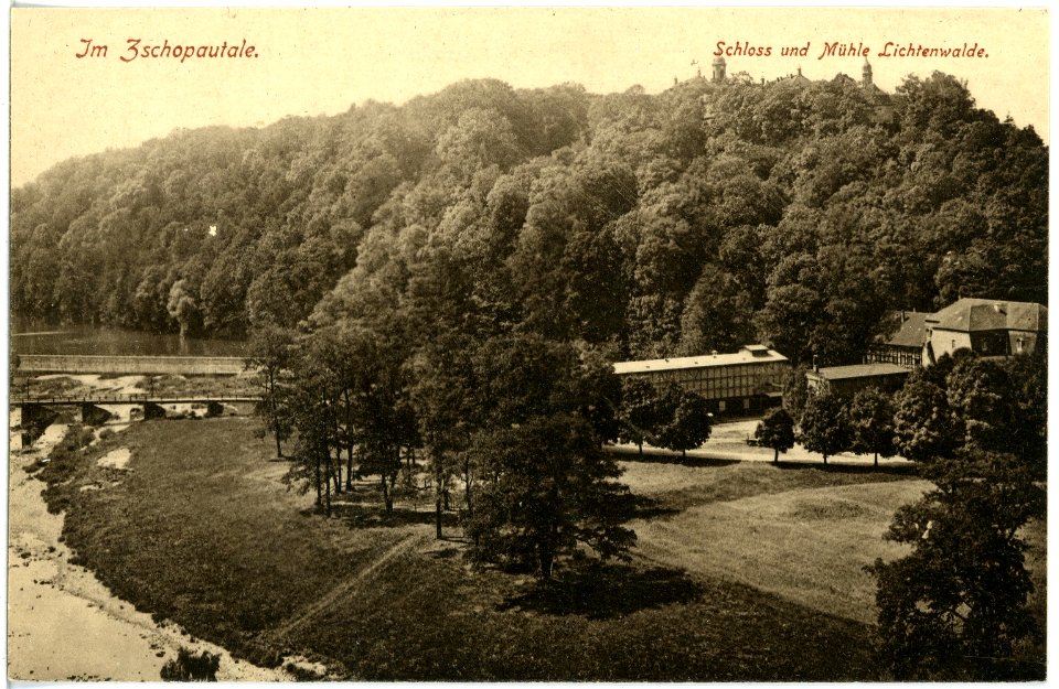 19412-Lichtenwalde-1915-Schloß und Mühle-Brück & Sohn Kunstverlag