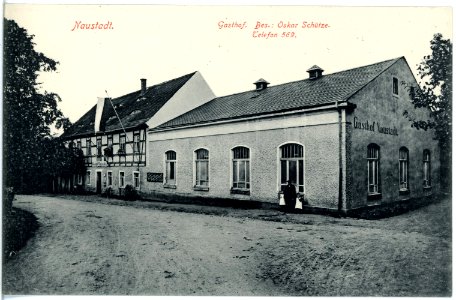 19637-Naustadt-1915-Gasthof, Besitzer Oskar Schütze-Brück & Sohn Kunstverlag