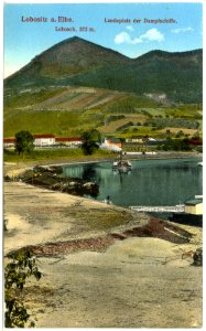 19635-Lobositz-1915-Landeplatz der Dampfschiffe-Brück & Sohn Kunstverlag
