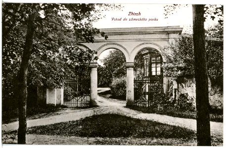21475-Zbiroh-1920-Vchod do zameckeho parku-Brück & Sohn Kunstverlag