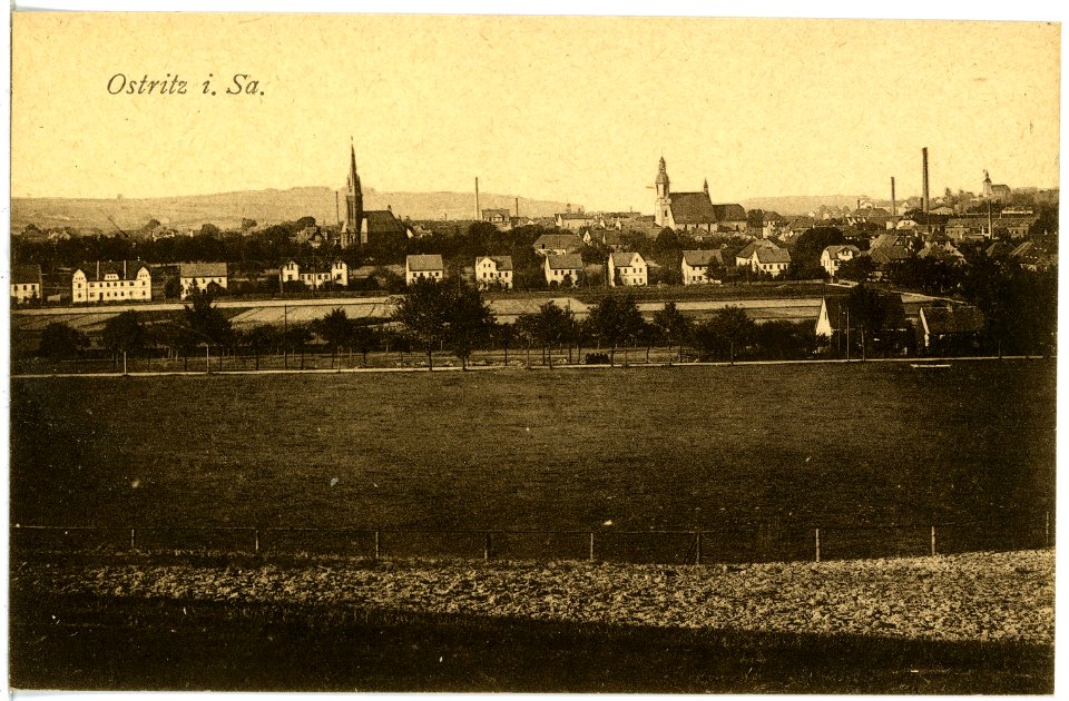 21671-Ostritz-1920-Blick auf Ostritz-Brück & Sohn Kunstverlag