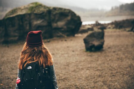 Hat backpack hiking photo