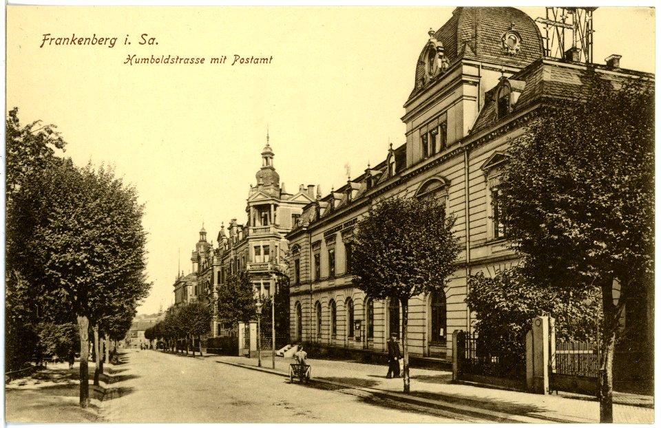 19446-Frankenberg-1915-Humboldstraße mit Postamt-Brück & Sohn Kunstverlag
