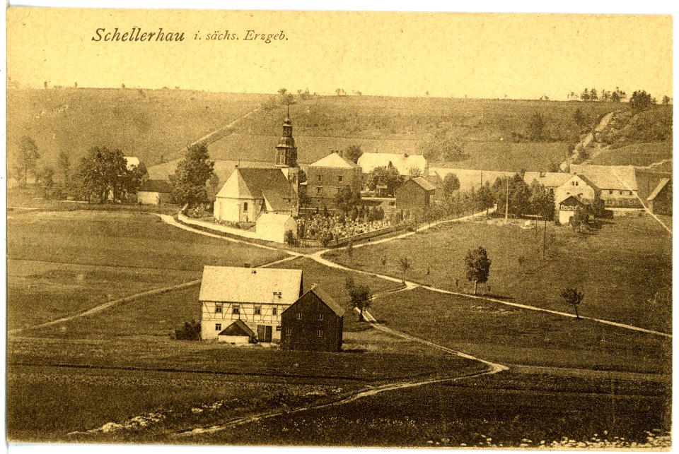 21798-Schellerhau-1920-Blick auf Schellerhau-Brück & Sohn Kunstverlag