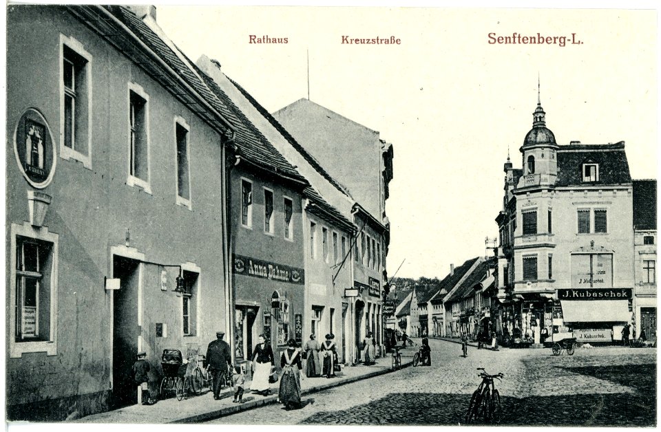 19749-Senftenberg-1915-Rathaus, Kreuzstraße-Brück & Sohn Kunstverlag
