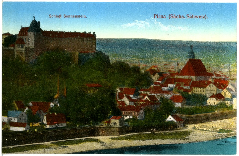 19532-Pirna-1915-Schloß Sonnenstein-Brück & Sohn Kunstverlag