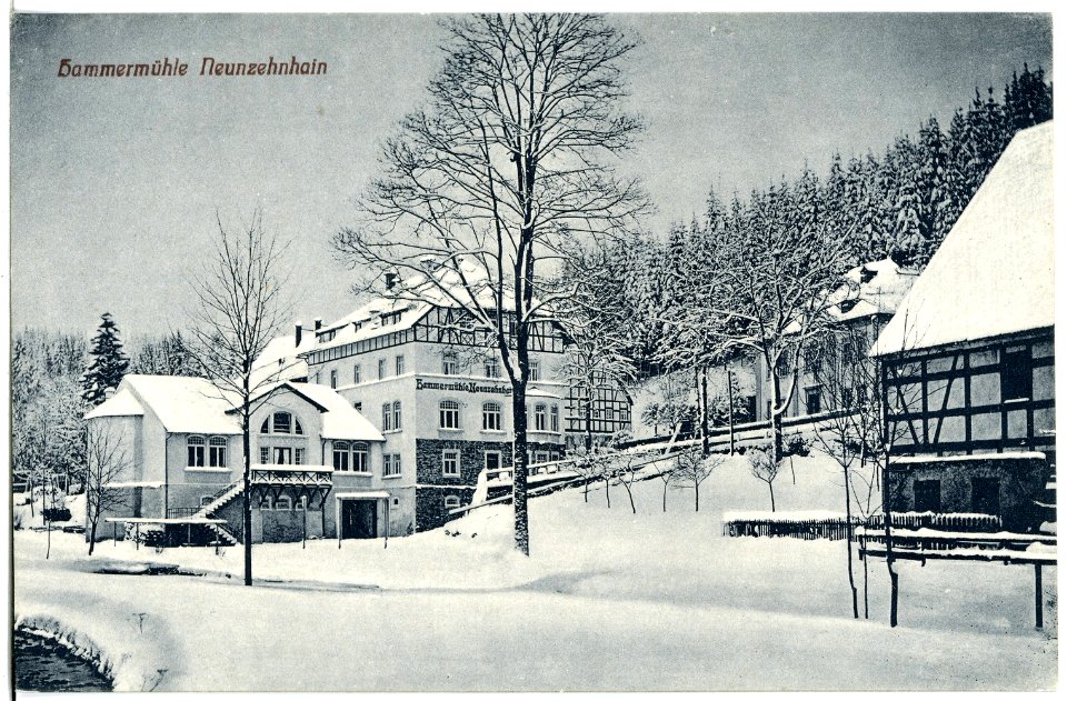21422-Neunzehnhain-1919-Hammermühle im Winter-Brück & Sohn Kunstverlag