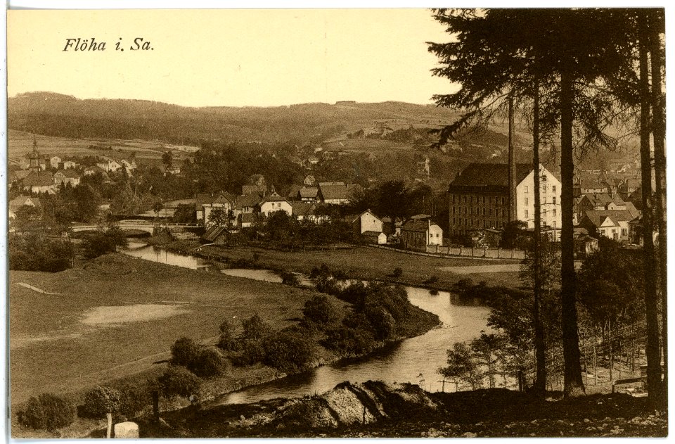 21616-Flöha-1920-Blick auf Flöha-Brück & Sohn Kunstverlag