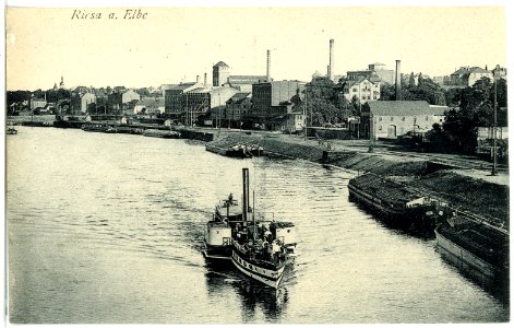 21738-Riesa-1920-An der Elbe-Brück & Sohn Kunstverlag