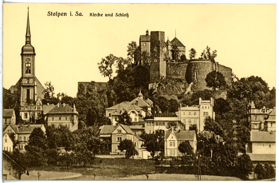 21771-Stolpen-1920-Kirche und Schloß-Brück & Sohn Kunstverlag