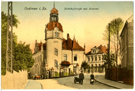 21624-Oederan-1920-Bahnhofstraße und Post-Brück & Sohn Kunstverlag