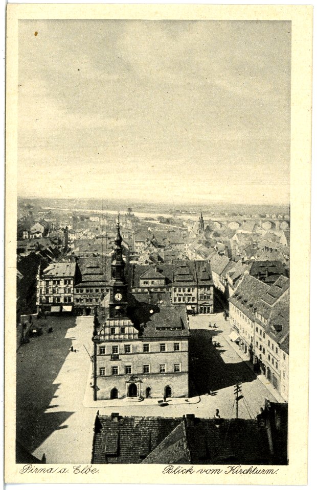 21484-Pirna-1920-Blick vom Kirchturm auf Pirna-Brück & Sohn Kunstverlag