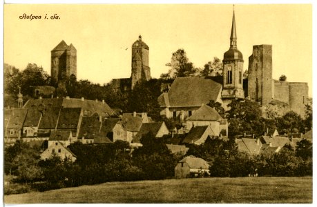 21766-Stolpen-1920-Schloß und Kirche-Brück & Sohn Kunstverlag