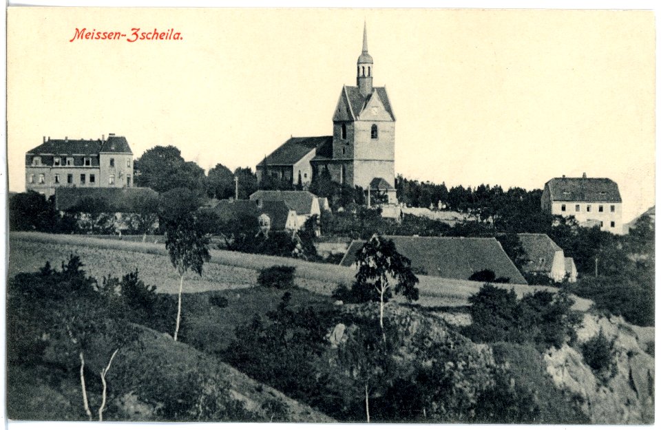 19504-Meißen-1915-Zscheila, Trinitatiskirche-Brück & Sohn Kunstverlag