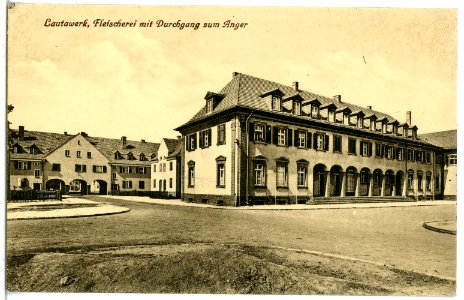 21881-Lautawerk-1921-Fleischerei mit Durchgang zum Anger-Brück & Sohn Kunstverlag