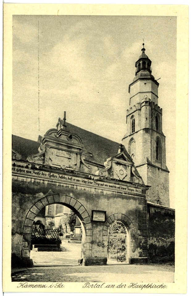21483-Kamenz-1920-Portal an der Hauptkirche-Brück & Sohn Kunstverlag