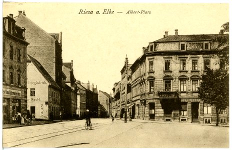 21734-Riesa-1920-Albertplatz-Brück & Sohn Kunstverlag