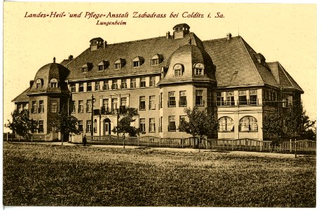 21477-Colditz-1920-Pflegeanstalt Zschadrass - Lungenheim-Brück & Sohn Kunstverlag