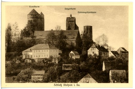 21764-Stolpen-1920-Koselturm, Seigerturm, Siebenspitzenturm-Brück & Sohn Kunstverlag