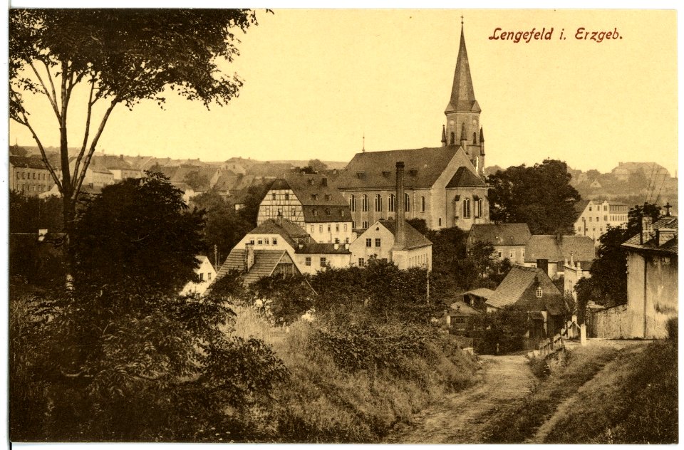 21083-Lengefeld-1918-Blick auf Lengefeld-Brück & Sohn Kunstverlag