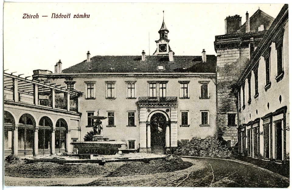 21473-Zbiroh-1920-Nadvori zamku-Brück & Sohn Kunstverlag