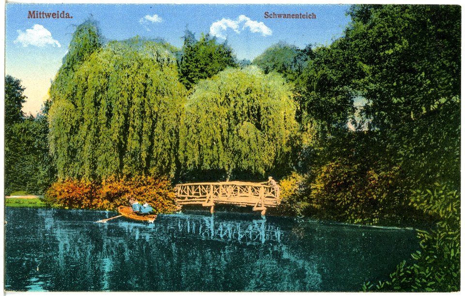 21012-Mittweida-1918-Schwanenteich-Brück & Sohn Kunstverlag