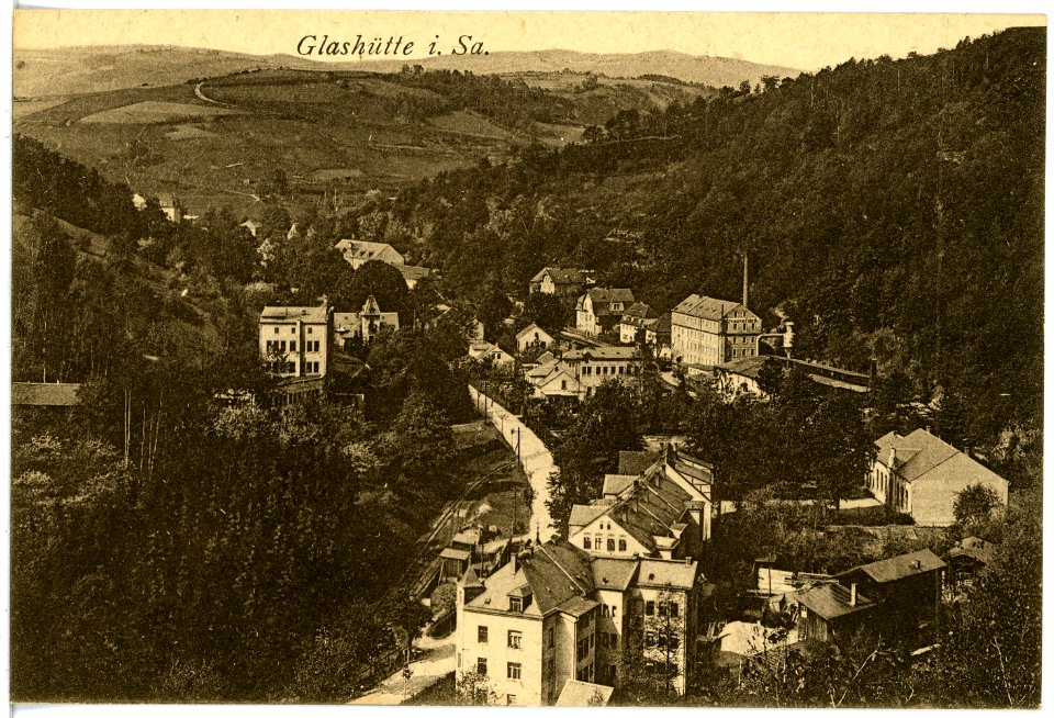 21635-Glashütte-1920-Blick auf Glashütte-Brück & Sohn Kunstverlag