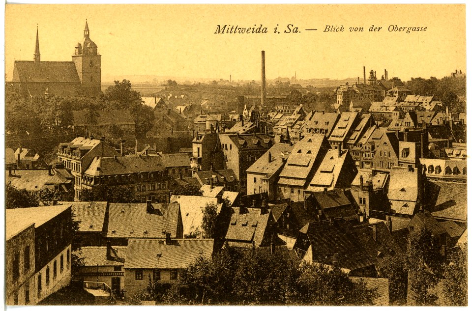 21830-Mittweida-1921-Blick von der Obergasse auf Mittweida-Brück & Sohn Kunstverlag