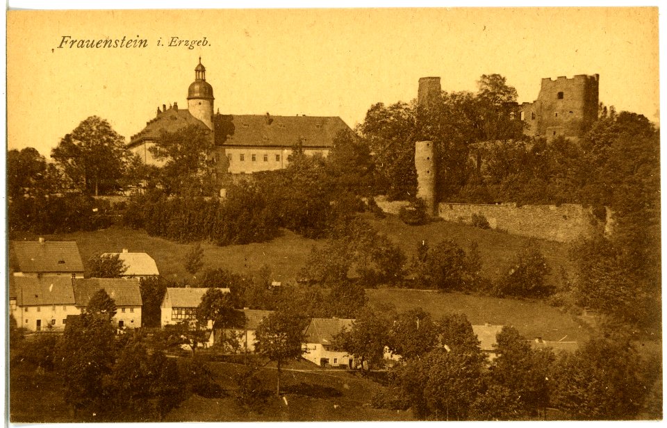 21938-Frauenstein-1921-Schloß und Ruine-Brück & Sohn Kunstverlag