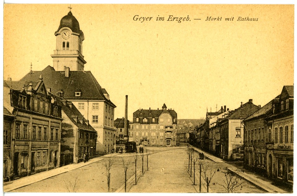 21602-Geyer-1920-Markt mit Rathaus-Brück & Sohn Kunstverlag