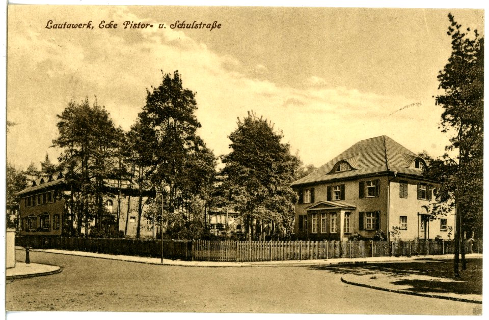 21878-Lautawerk-1921-Ecke Pistor - Schulstraße-Brück & Sohn Kunstverlag