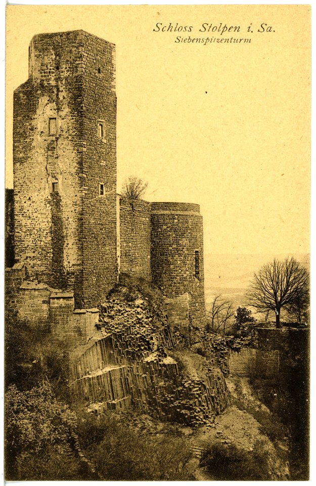21770-Stolpen-1920-Siebenspitzenturm-Brück & Sohn Kunstverlag