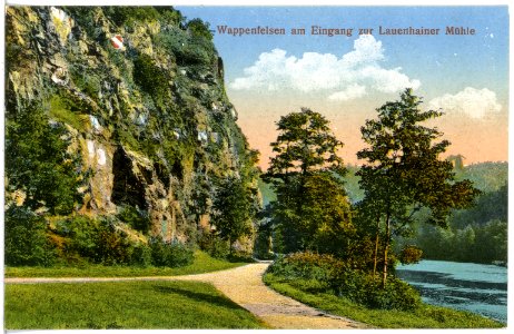 21898-Lauenhain-1921-Lauenhainer Mühle Wappenfelsen-Brück & Sohn Kunstverlag