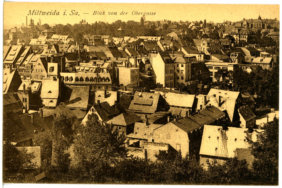 21823-Mittweida-1921-Blick von der Obergasse auf Mittweida-Brück & Sohn Kunstverlag
