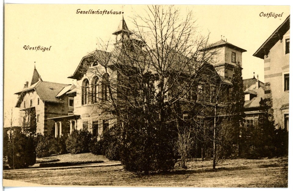 21676-Coswig-1920-Heilstätte Lindenhof, Gesellschaftshaus, Westflügel-Brück & Sohn Kunstverlag