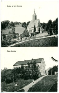 20601-Dittmannsdorf-1917-Kirche - Alte und neue Schule-Brück & Sohn Kunstverlag