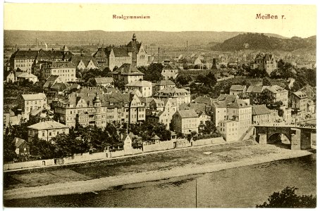 20552-Meißen-1917-Blick auf Meißen Rechts, Ratsweinberg-Brück & Sohn Kunstverlag