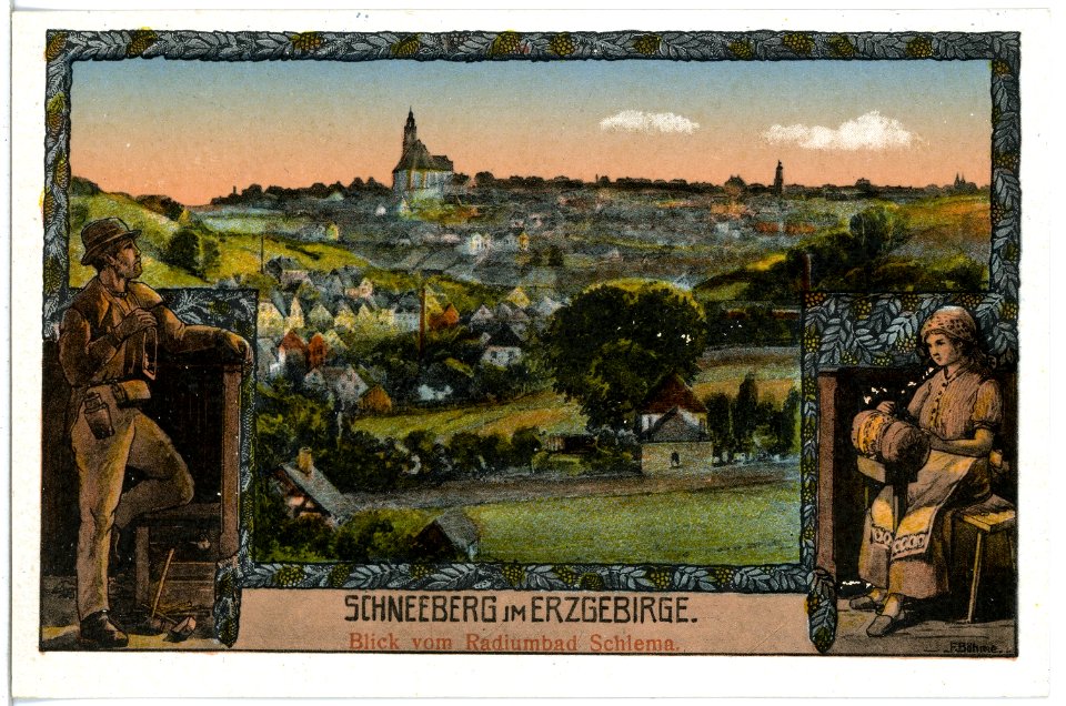 21925-Schneeberg-1921-Blick von Schlema auf Schneeberg-Brück & Sohn Kunstverlag