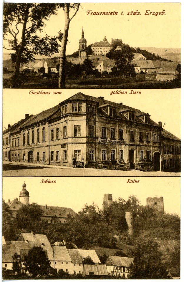21020-Frauenstein-1918-Gasthaus, Schloß und Ruine-Brück & Sohn Kunstverlag