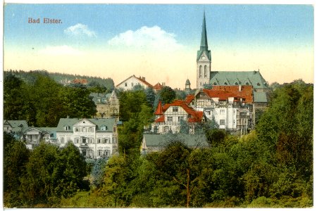 20635-Bad Elster-1917-Blick auf Bad Elster mit Kirche-Brück & Sohn Kunstverlag
