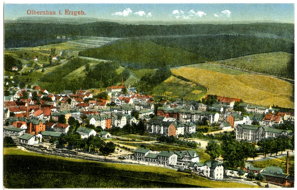 21141-Olbernhau-1919-Blick auf Olbernhau-Brück & Sohn Kunstverlag
