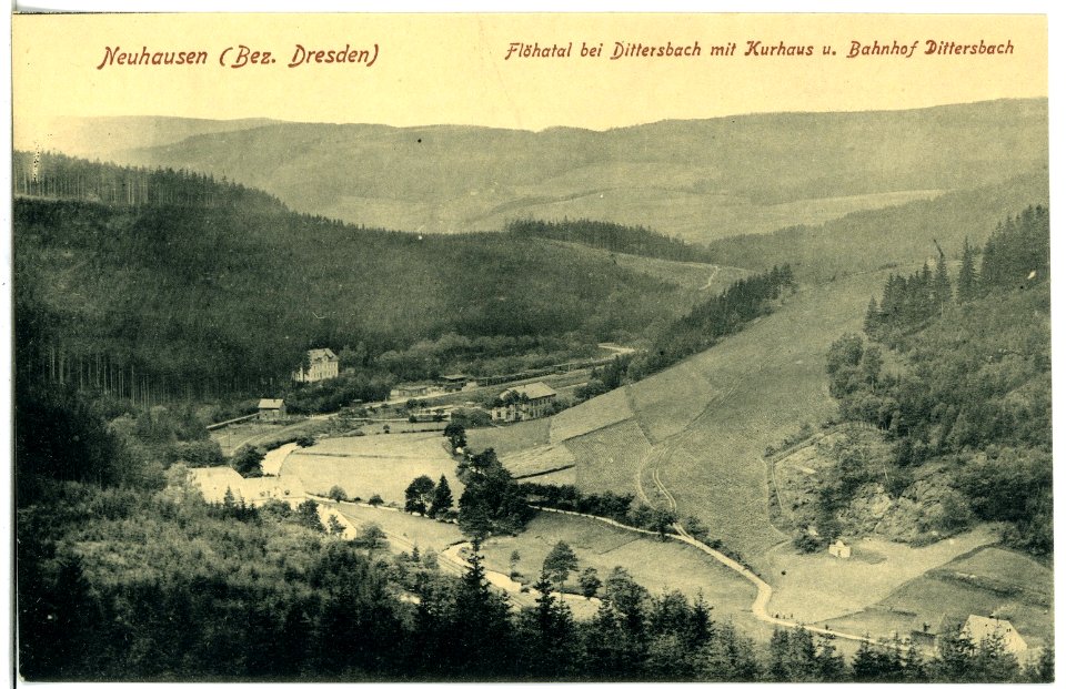 21138-Neuhausen-1919-Bahnhof Dittersbach-Brück & Sohn Kunstverlag