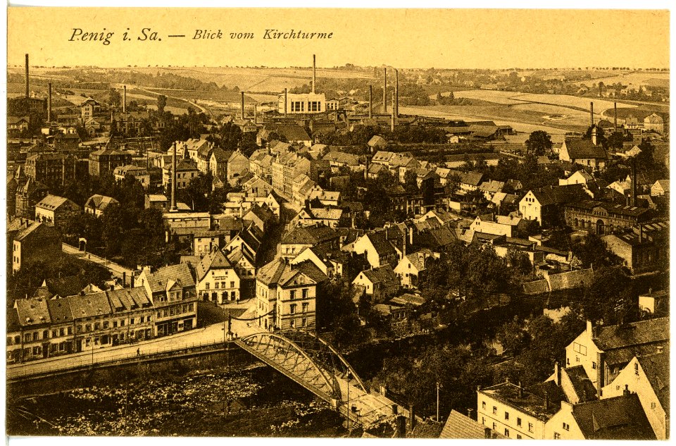 21916-Penig-1921-Blick vom Kirchturm-Brück & Sohn Kunstverlag