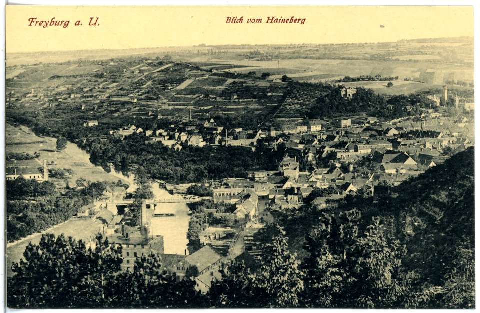 21196-Freyburg - Unstr.-1919-Blick auf Freyburg vom Haineberg-Brück & Sohn Kunstverlag