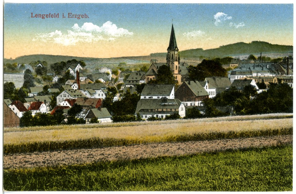 21076-Lengefeld-1918-Blick auf Lengefeld-Brück & Sohn Kunstverlag