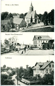 20602-Dittmannsdorf-1917-Kirche, Schule Bahnhof, Dorfstraße-Brück & Sohn Kunstverlag