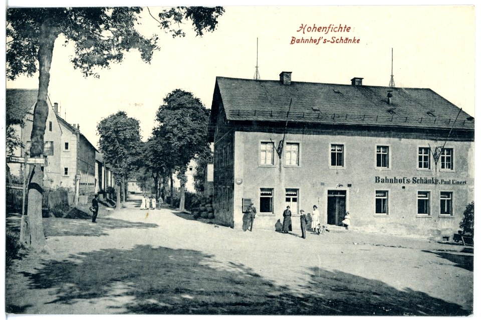 21103-Hohenfichte-1919-Bahnhofsschänke-Brück & Sohn Kunstverlag