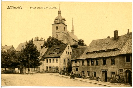 20869-Mittweida-1918-Blick nach der Kirche-Brück & Sohn Kunstverlag