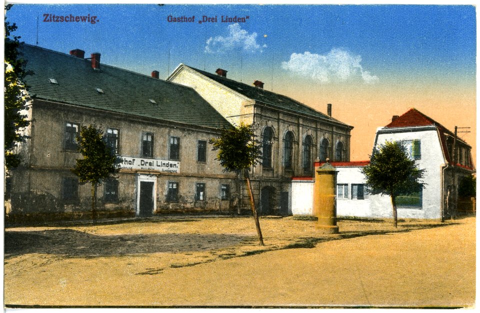20651-Zitzschewig-1917-Gasthof "Drei Linden"-Brück & Sohn Kunstverlag